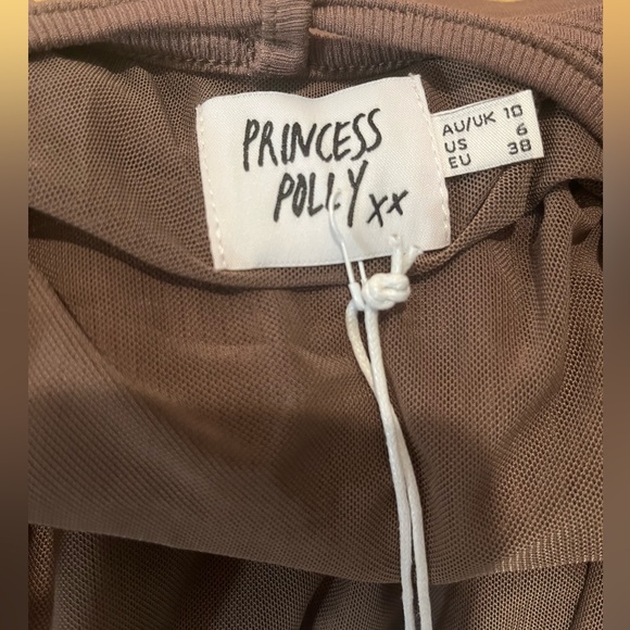 Princess Polly Jace mini dress size 6 light brown - Picture 5 of 10